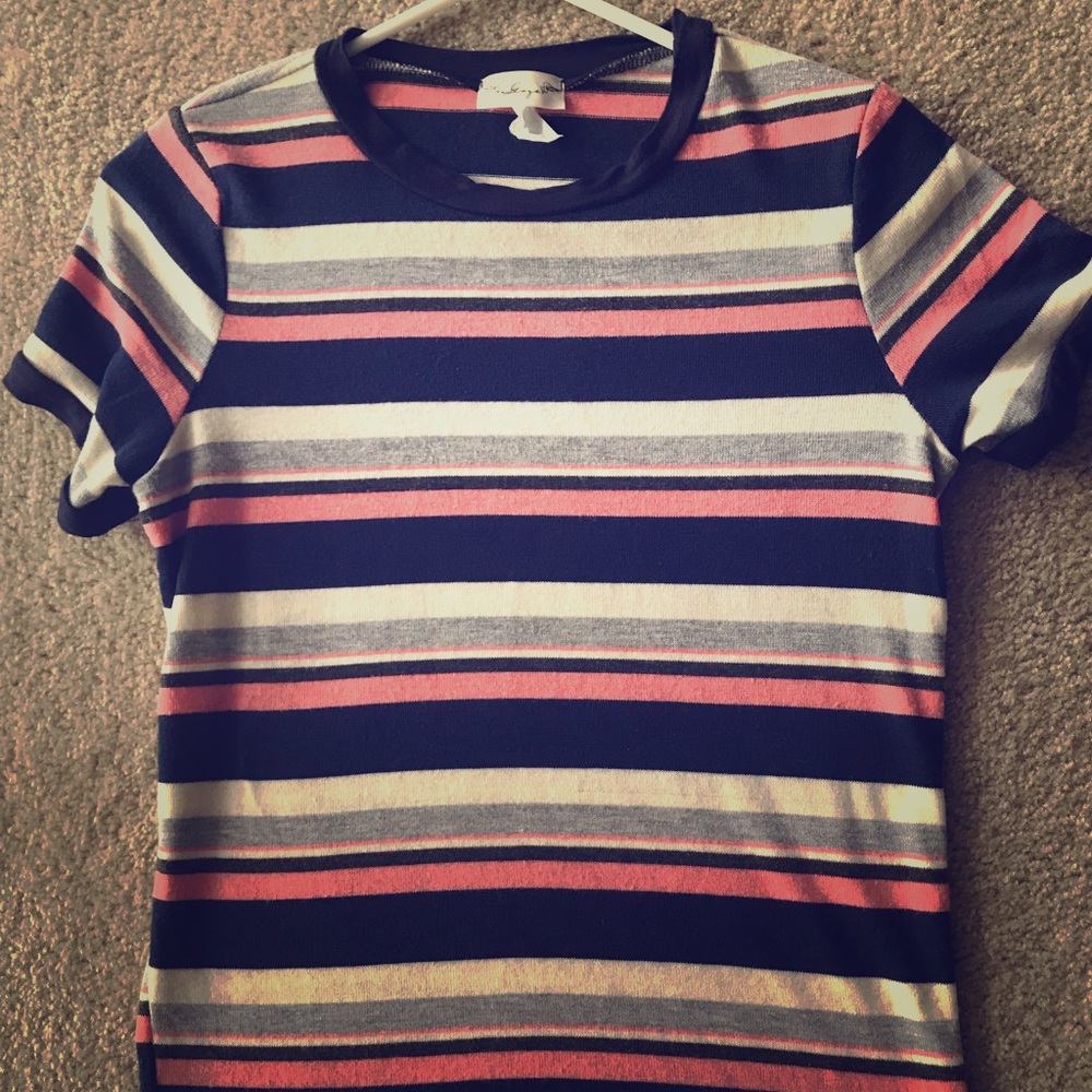 Stripped knitted woman’s fitted shirt